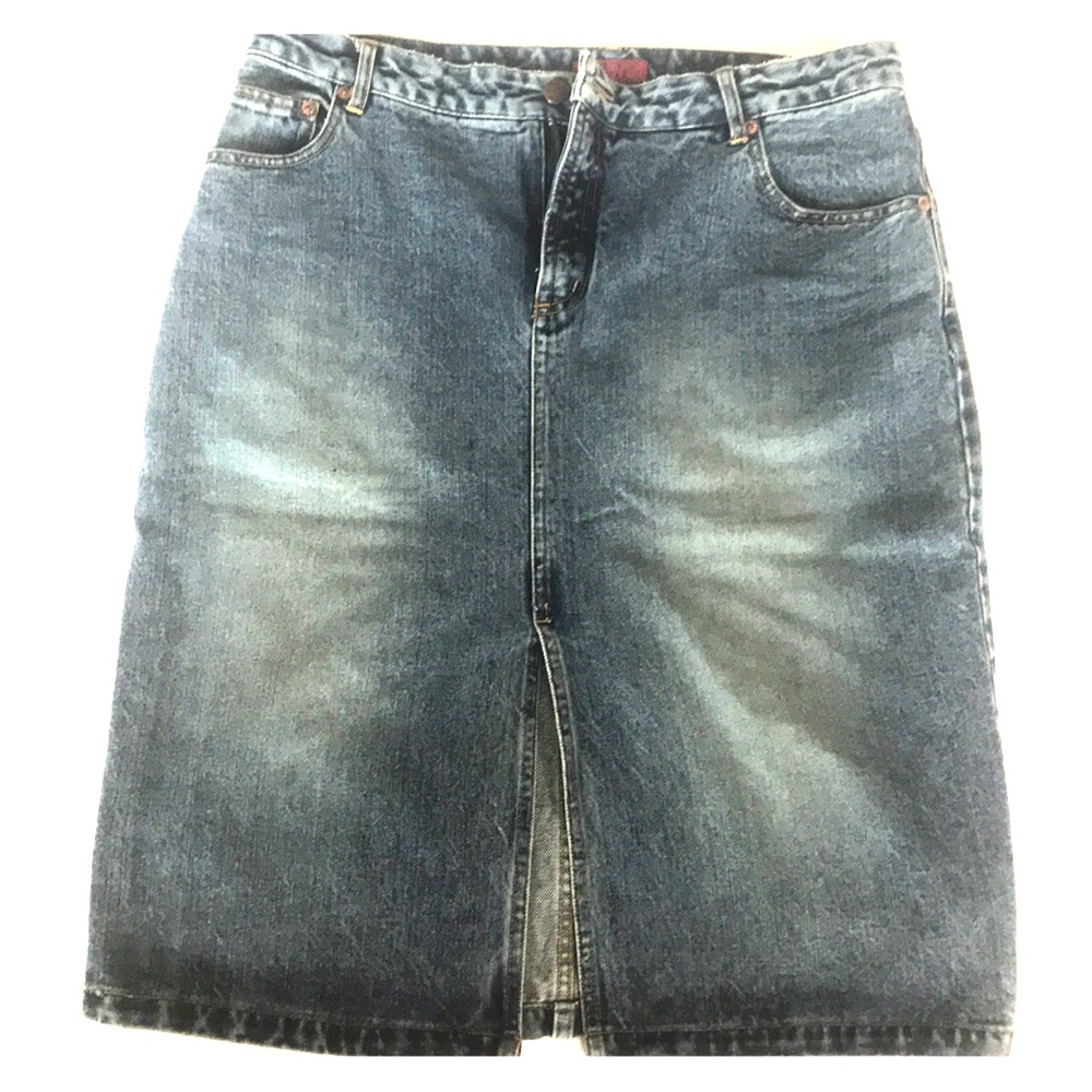 🛍BCBGMaxAzria Washed Denim Pencil Skirt | Size 12